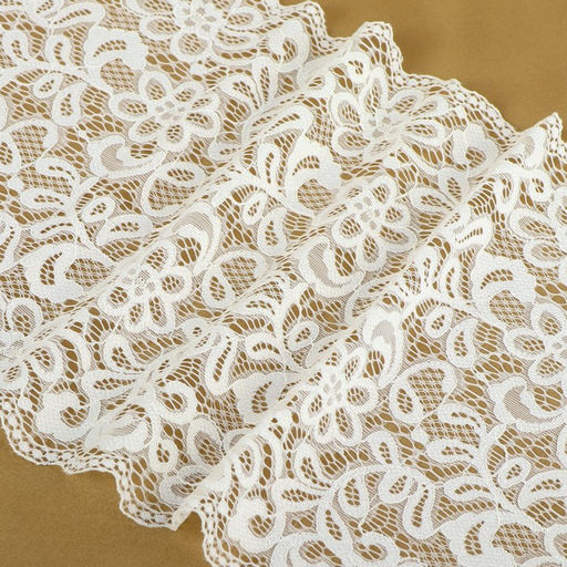 Кружевная эластичная ткань, 220 мм, 2.7±0.5 м, белая