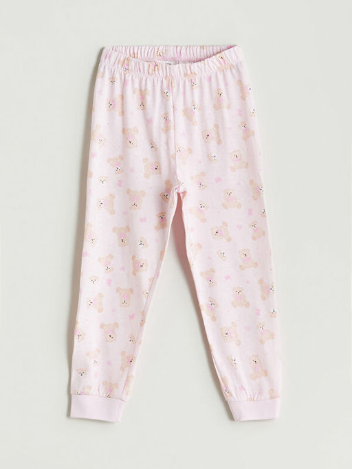 Beli Lastikli Ay? Teddy Bask?l? K?z ?ocuk Pijama Alt
