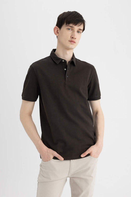 Slim Fit Dar Kesim K?sa Kollu Polo Tisort - Defacto фото 2