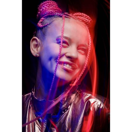 SIM-BRAIDS Канекалон трёхцветный, гофрированный, 65 см, 90 гр, цвет русый/фиолетовый/розовый(#FR-36) - Queen fair фото 5