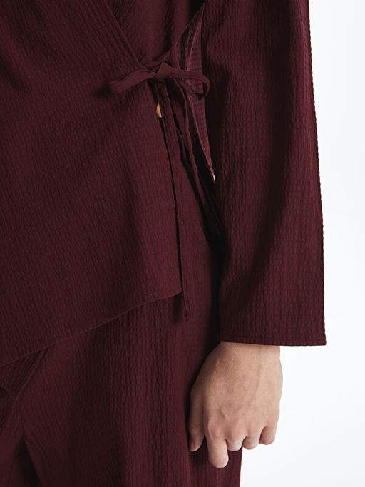 Kruvaze Yaka Gofre Oversize Kad?n Kimono