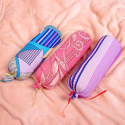 Подушка-валик с лавандой и стружкой можжевельника, сувенирный, 10×28 см, МИКС