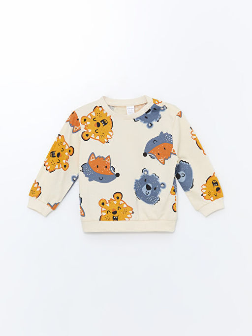 Bisiklet Yaka Uzun Kollu Erkek Bebek Sweatshirt