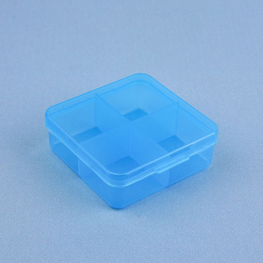 Цена за 2 шт. Таблетница, 7 × 6,7 × 2,4 см, 4 секции, цвет синий