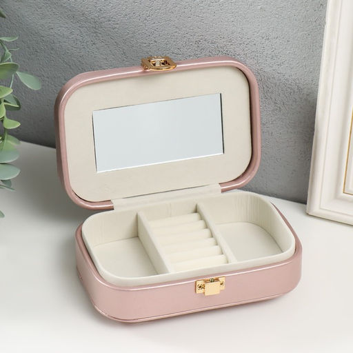 Шкатулка для украшений «Эмори», кожзам, розовый неон, 15×10×4.5 см