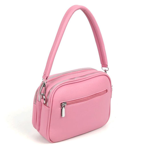 Женская сумка кросс боди из эко кожи с двумя отделениями на молниях 893413 Пинк - Cidirro фото 3