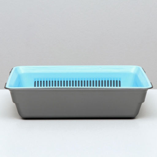 Туалет глубокий с сеткой 36×25×9 см, голубой/серый