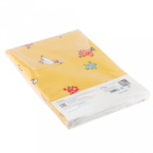 Скатерть 200х145см "Гуси", длина стола до 160см, на 6-8 персон, рогожка 186г/м2, хлопок 100%, упаковка классическая 28х41см, "Домашняя мода" (Россия)