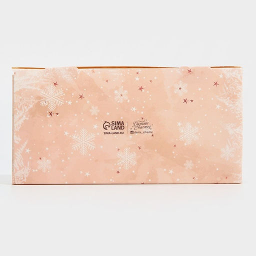 Цена за 5 шт. Коробка для капкейка «Новый год: Зимние цветы», 8×16×11.5 см