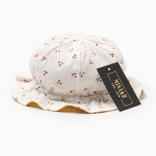 Панама детская MINAKU «Вишенка», размер 46, белая/жёлтая