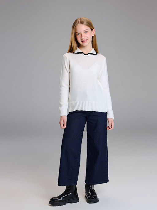 Polo Yaka K?z ?ocuk Kazak