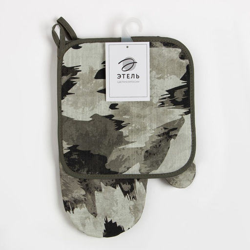 Набор Кухонный Real hero, варежка-прихватка 20х28см, прихватка 19х19см, 100% хлопок - Этель фото 2