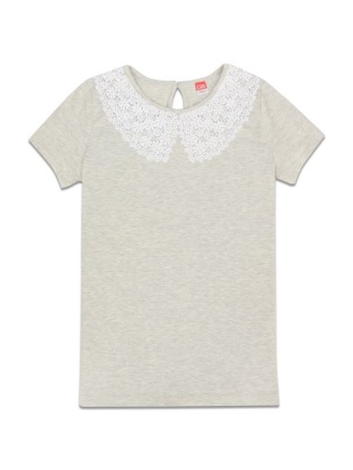 CRB wear/CWJG 63197-11 Джемпер для девочки,светло-серый меланж/Ex.Cherubino фото 2