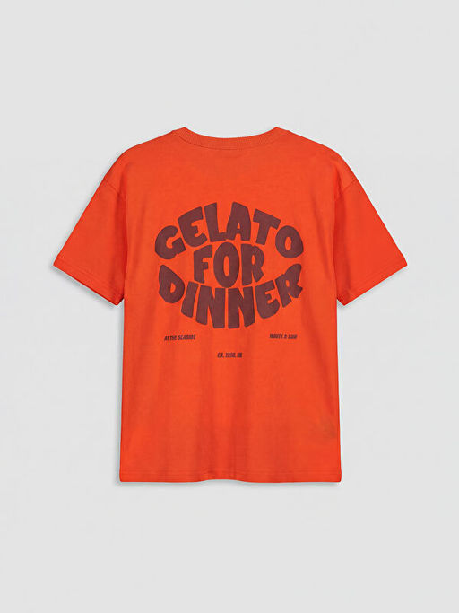 Bisiklet Yaka Bask?l? Erkek ?ocuk Ti??rt