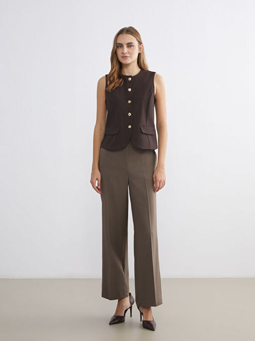 Standart Fit Geni? Pa?a Kad?n Pantolon