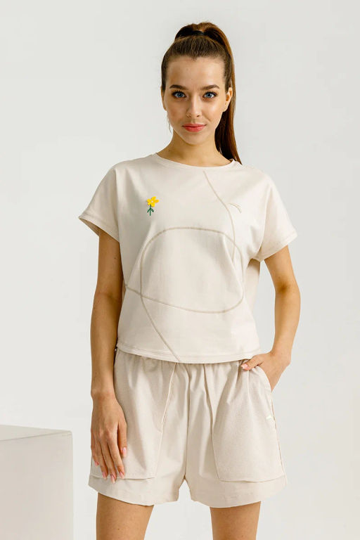 Футболка Хлопок Бежевый