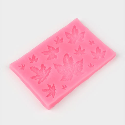 Молд для заливки Доляна «Листья», силикон, 9.5×6.3 см, розовый