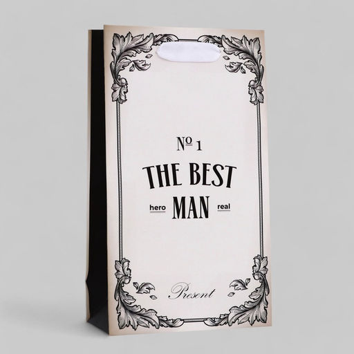 Пакет подарочный ламинированный The Best man,13?23?7 см - UPAK LAND фото 2