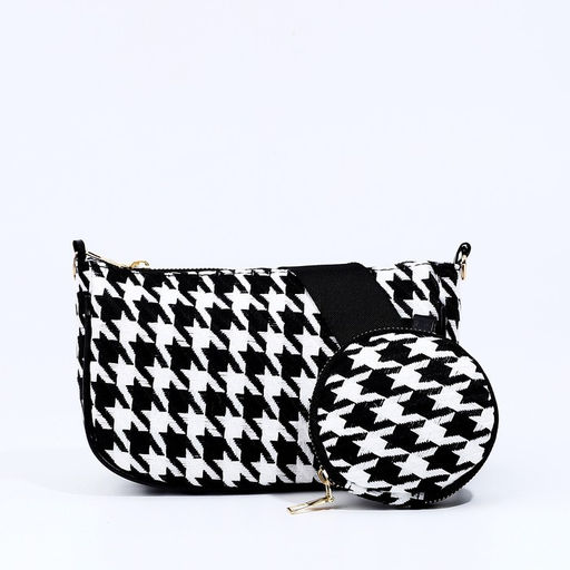 Сумка кросс-боди на молнии, цвет чёрный/белый - Nazamok фото 2