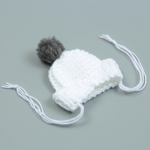 Шапка вязаная для собак, с помпоном, XS-S (объем головы 22 см, высота 7,5 см), микс - Пижон фото 8