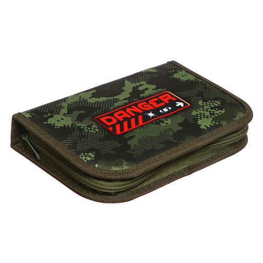 Пенал школьный, 1 секция, 13×21×4 см «Камуфляж»