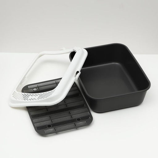 Туалет Сима с бортом + сетка + совок 30 х 39 х 13,5 см серый FIX - Simaland фото 4