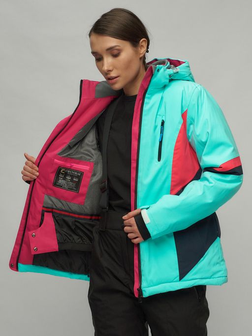 Горнолыжный костюм женский бирюзового цвета 02201Br - Chunmai фото 18