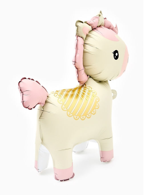 Цена за 2 шт. Воздушный шар фольгированный 3D 25" "Лошадка" цвет кремовый, под воздух