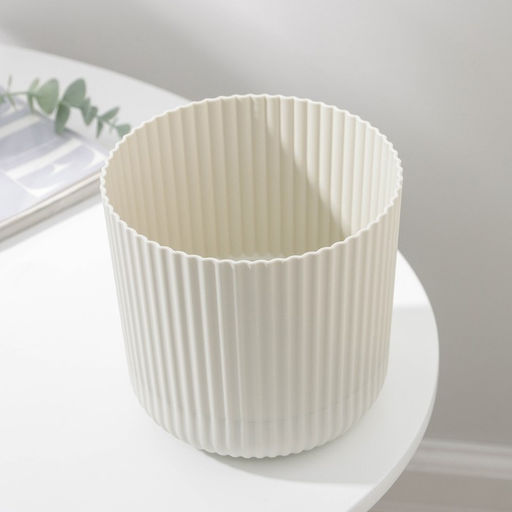 Горшок для цветов с поддоном «Вельвет», 1,6 л, d=14 см, цвет белый ротанг