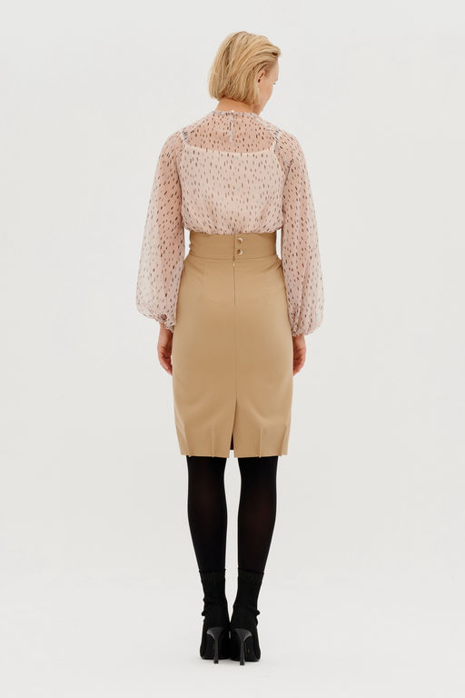 Юбка миди с карманами Aloida (Цвет: Бежевый) - Morozov Amavie фото 2