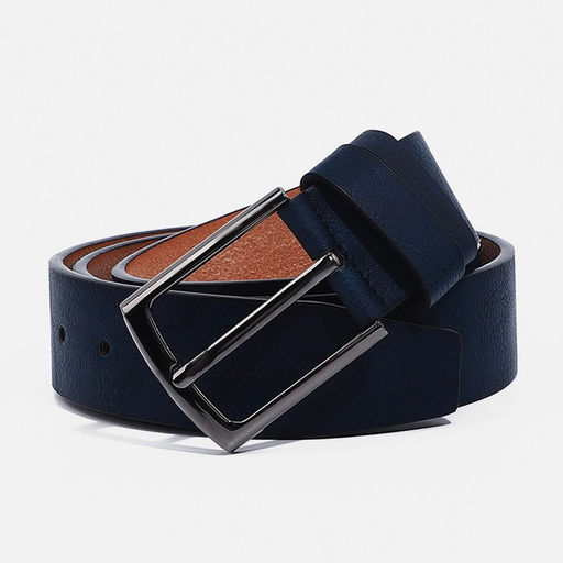 Ремень мужской, ширина 3,5 см, винт, пряжка металл, цвет синий