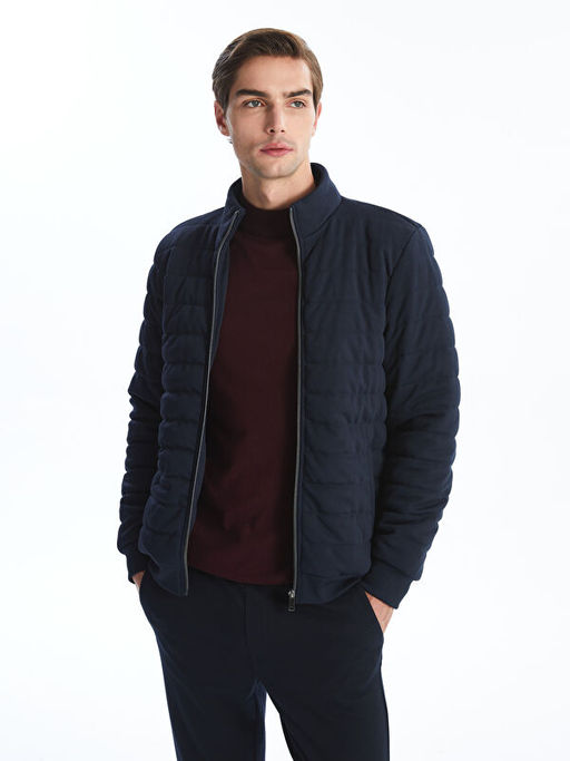 Slim Fit Dik Yaka Erkek Mont