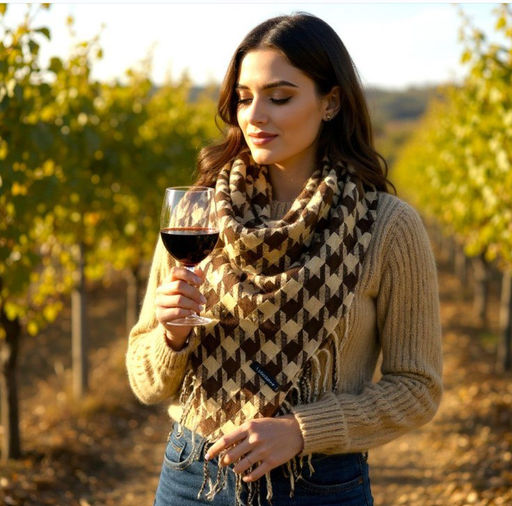 Платок в клетку из кашемира, мультицвет