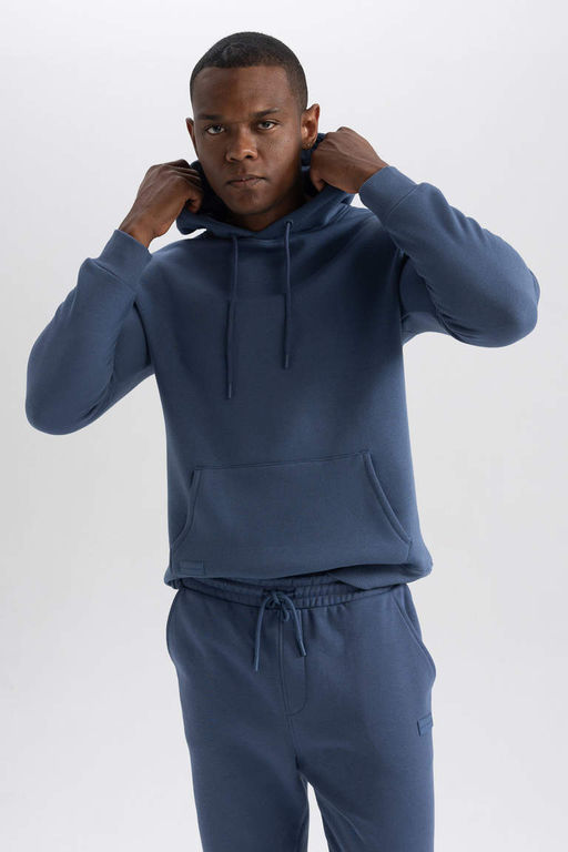 Толстовка обычного кроя с капюшоном и мягким пухом внутри - Defacto фото 3