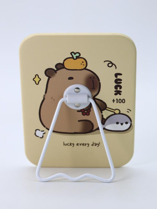 Зеркало настольное "Capybara is happy one", желтое, 12*15,6 см