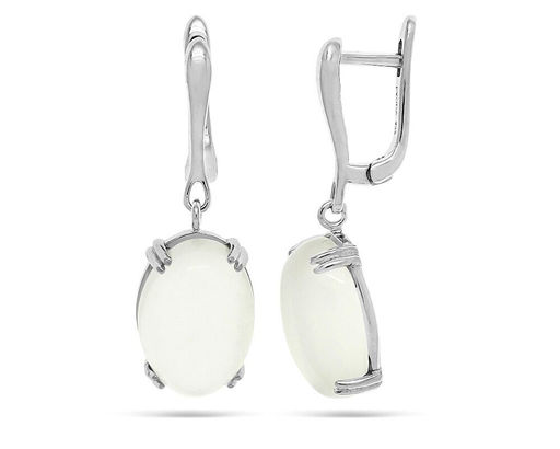 Серьги из серебра лунный камень, МЦВ224