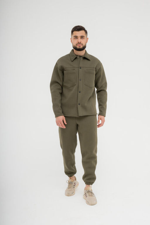 515 Утепленный костюм на кнопках, хаки - Knitka wear фото 9