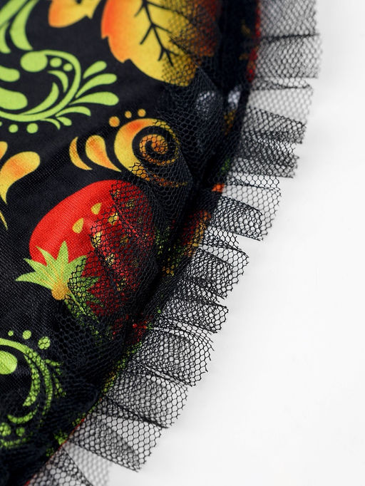 Карнавальный набор «Народная краса»: юбка р-р. 40-48, воротник, повязка, цвет чёрный