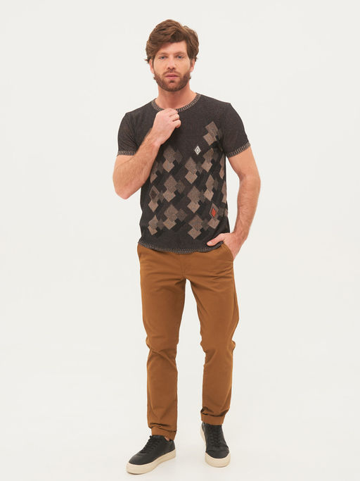 Джемпер короткий рукав 1810 коричневый 1