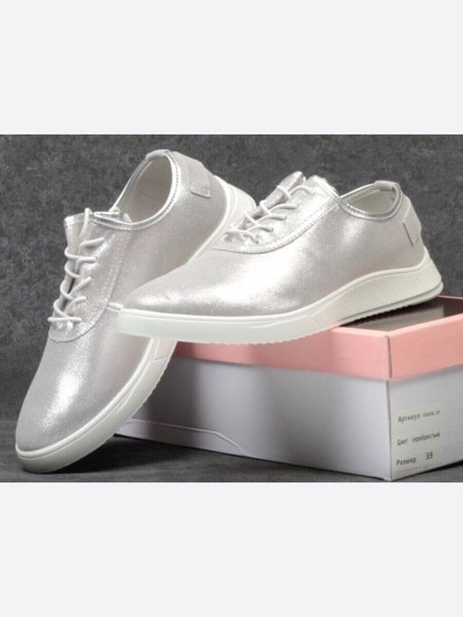 05-FDD36-2P SILVER Кроссовки женские (натуральная кожа) - Фабричный китай фото 17