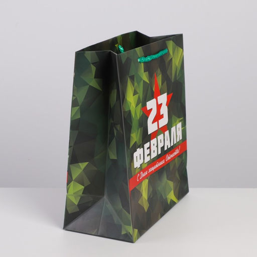 Цена за 2 шт. Пакет подарочный ламинированный, упаковка, «С 23 февраля», ML 23×27×11.5 см