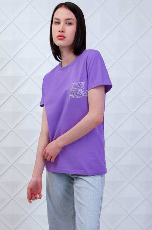 Арт. 3175 Футболка женская 44-52 (5 шт) Цвет:лила - Калинка фото 3