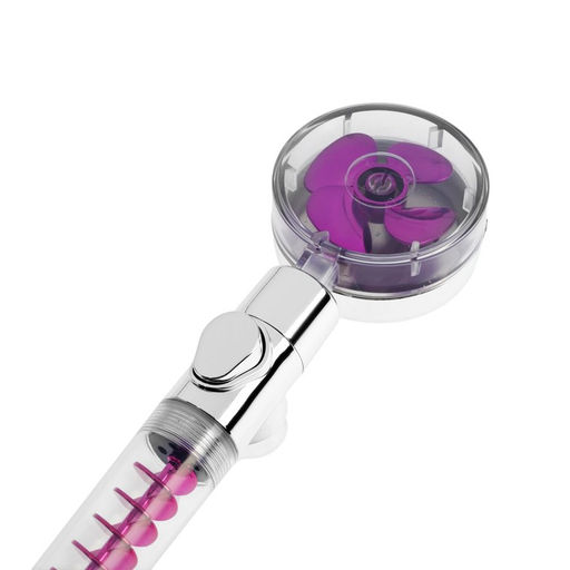 Лейка для душа ZEIN Z4087, микроточки, кнопка «стоп», вентилятор, спираль, фиолетовый/хром