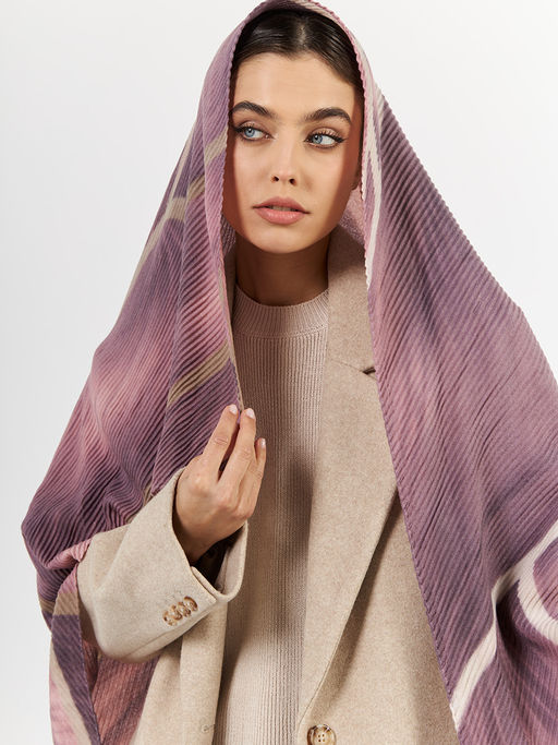 Большой, мягкий, тонкий и очень нежный двусторонний палантин с рисунком - Tantino фото 3