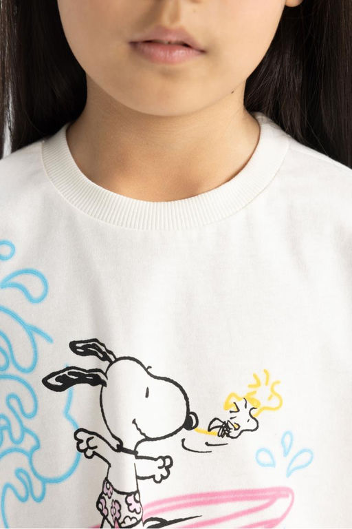 Футболка с короткими рукавами Snoopy для девочек - Defacto фото 5