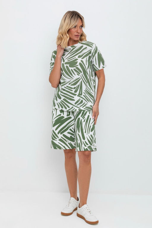 ЕП 30102/сахар,фактура листьев фуфайка жен