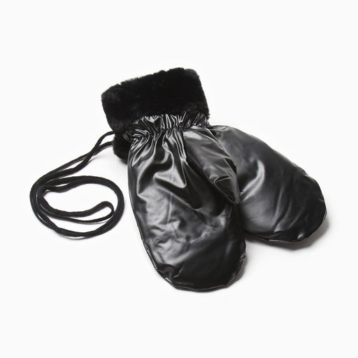 Варежки женские на иск.меху MINAKU Блеск 24 см черный