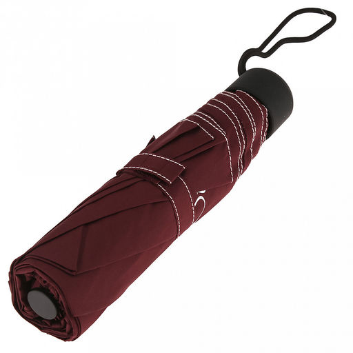 Зонт механический Моно с серебром ткань эпонж (полиэстер), 8 лучей, д/купола 92см, 3 сложения, 23,5см в сложенном виде, ручка с антискользящим покрытием, бордовый с серебряной нитью, 286гр (Китай) - Домашняя мода фото 8