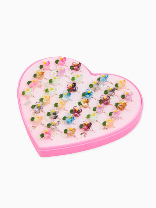 Цена за 36 шт. Кольцо «Выбражулька. Цветок», с подвеской, МИКС, безразмерное