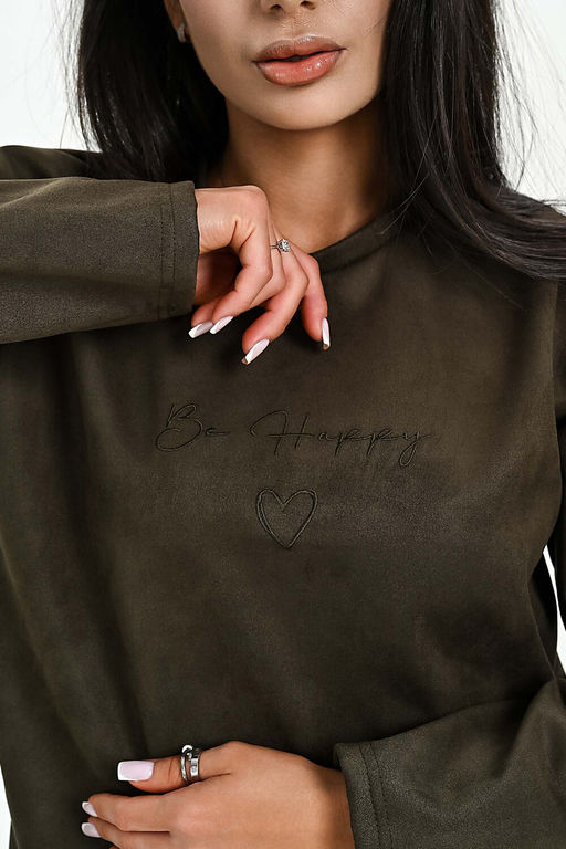 Свитшот из мягкой эко замши